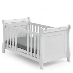 Weißes Holz Babybett inklusive Umbauseiten - Satumare^Wohnen Outlet
