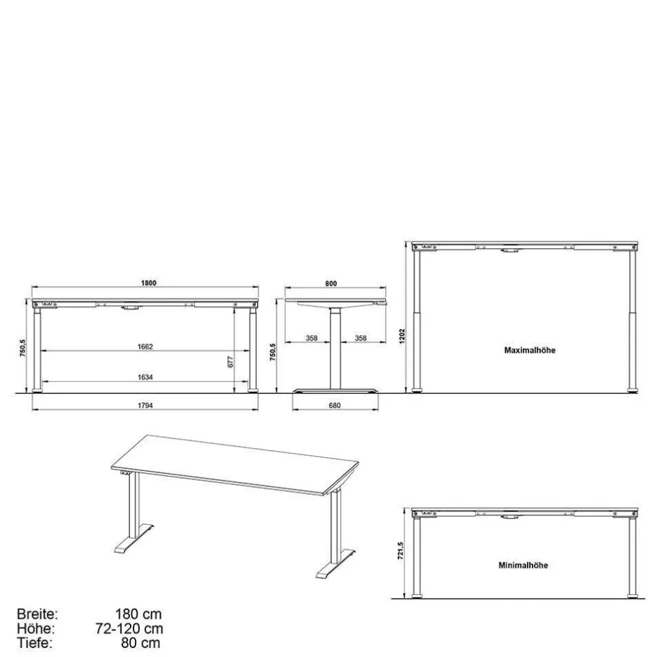 Wohnen Weißes Homeoffice Möbel Set modern - Sparkle (zweiteilig)