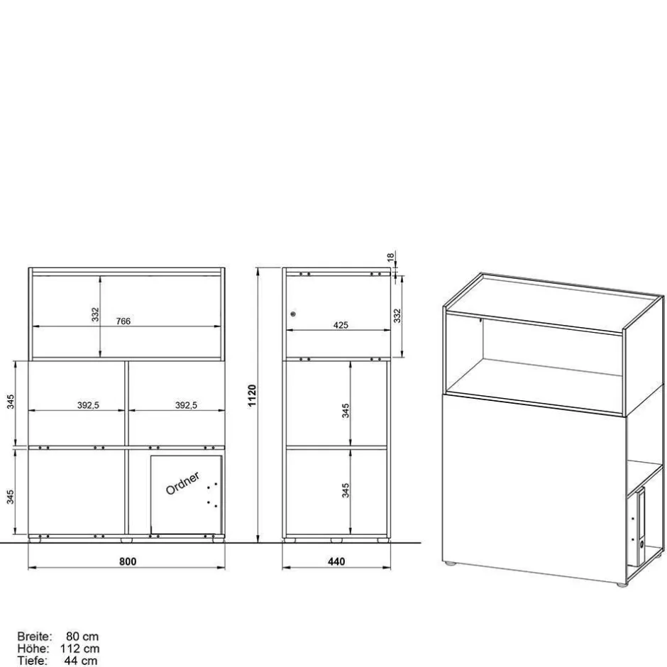 Wohnen Weißes Homeoffice Möbel Set modern - Sparkle (zweiteilig)