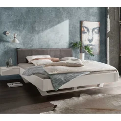 Weißes Kiefernholz-Bett mit Holzkufen - Ondeon^Wohnen