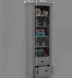 Kinder Wohnen Weißes Kinder Standregal mit 2 Schubladen - Satumare