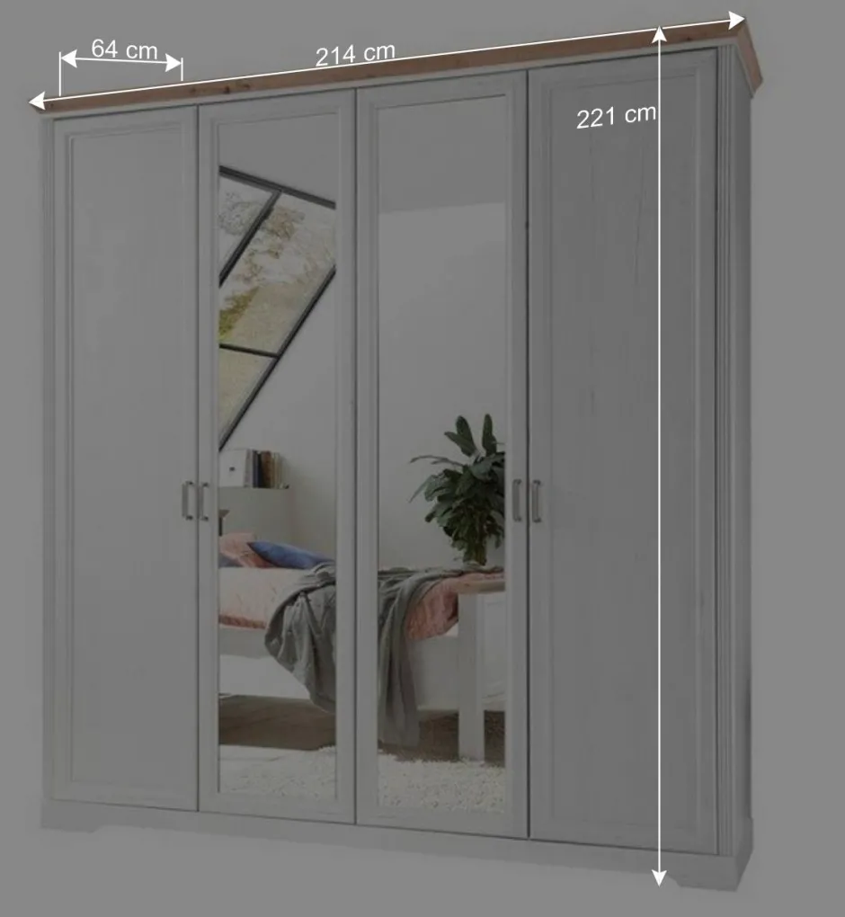 Wohnen Weißes Landhaus Schlafzimmer Set - Maggio (fünfteilig)