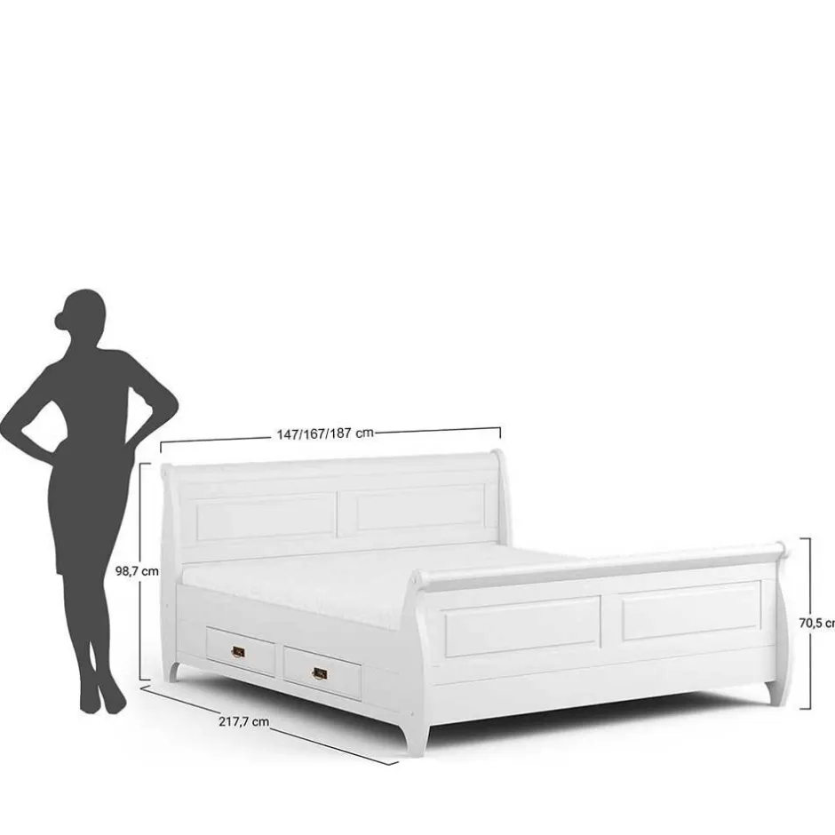 Weißes Landhausbett mit Schubladen - Presto^Wohnen Best