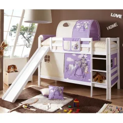 Kinder Wohnen Weißes Mädchen Etagenbett mit Rutsche - Stonecca