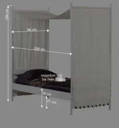 Wohnen Weißes Metallbett mit Baldachin - Jenva