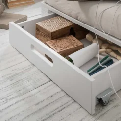 Wohnen Weißes Palettenbett aus Kiefer Massivholz - Idena