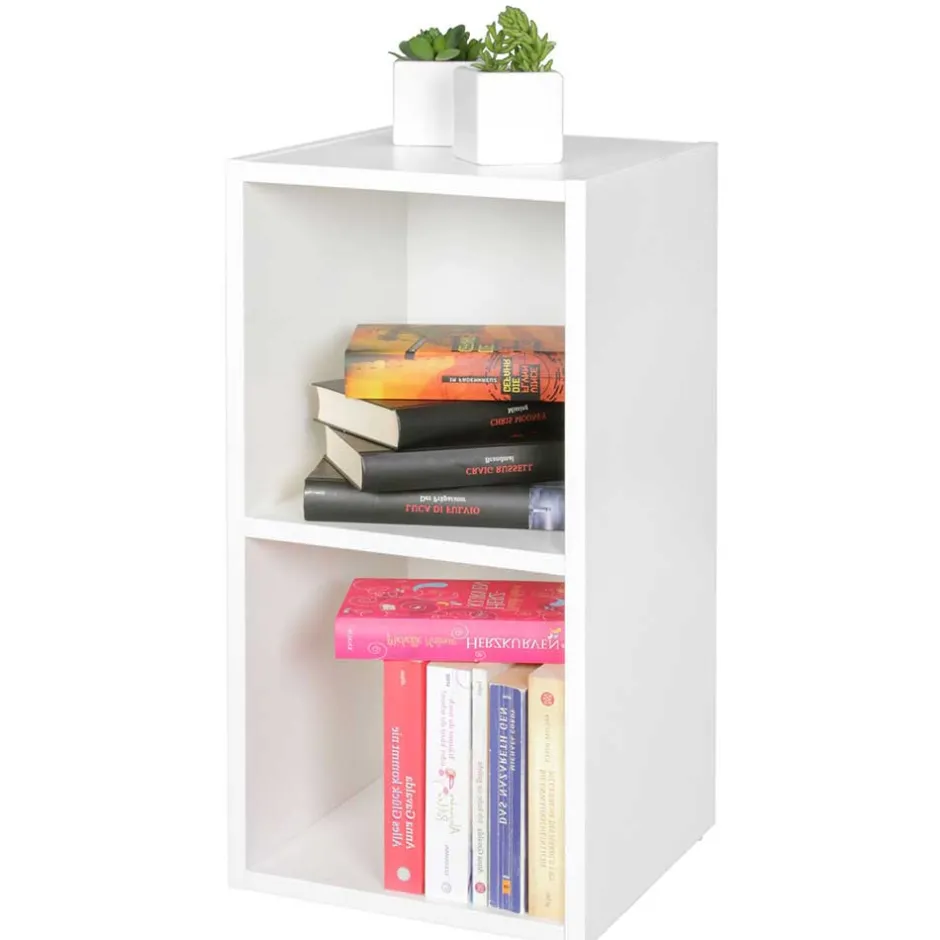 Wohnen Weißes Regal mit zwei Fächern - 30x60x30 cm - Hank