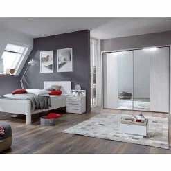Weißes Schlafzimmerset Arneta mit Einzelbett 100x200cm (dreiteilig)^Wohnen Online