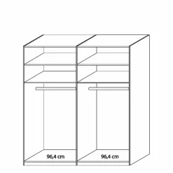 Weißes Schlafzimmerset Arneta mit Einzelbett 100x200cm (dreiteilig)^Wohnen Online