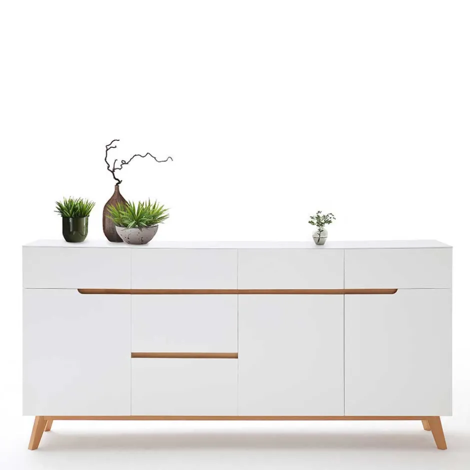 Weißes Sideboard Maiky mit Griffmulden^Wohnen Hot