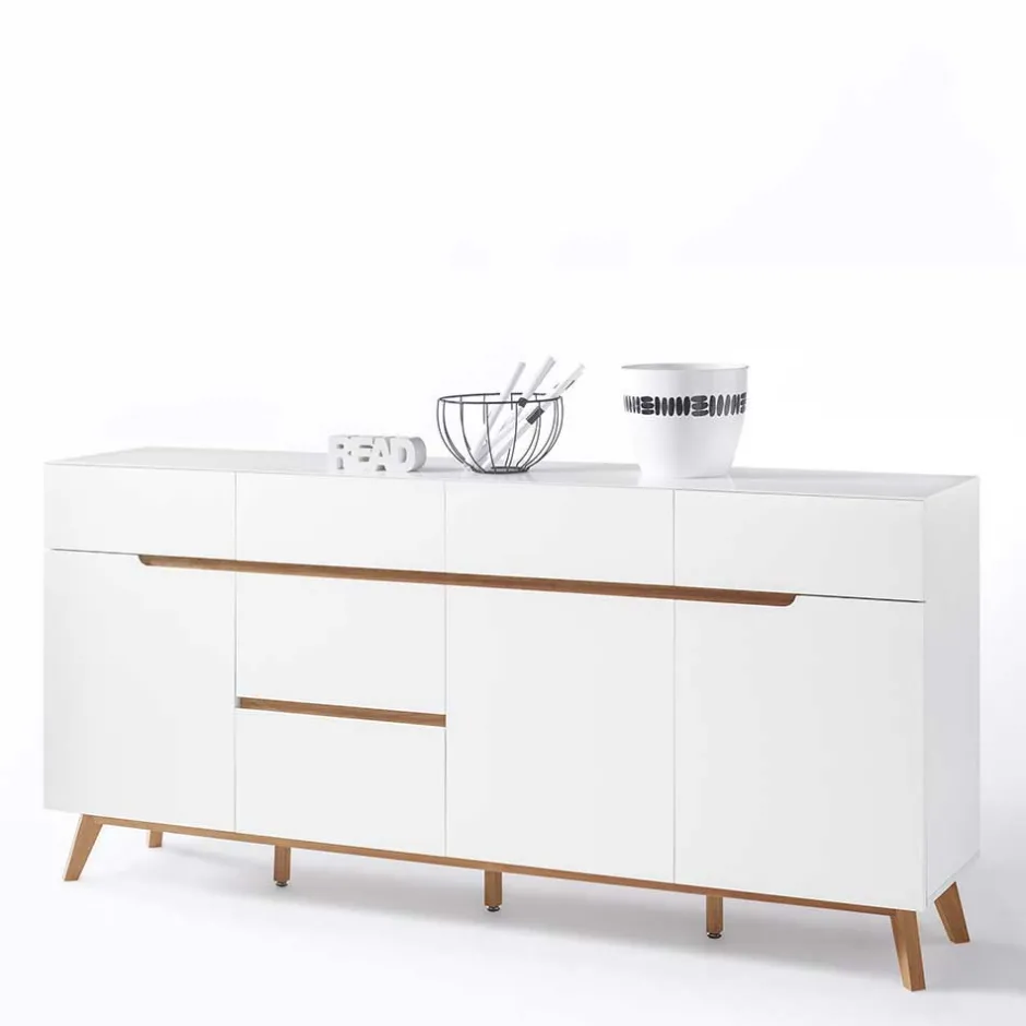 Weißes Sideboard Maiky mit Griffmulden^Wohnen Hot