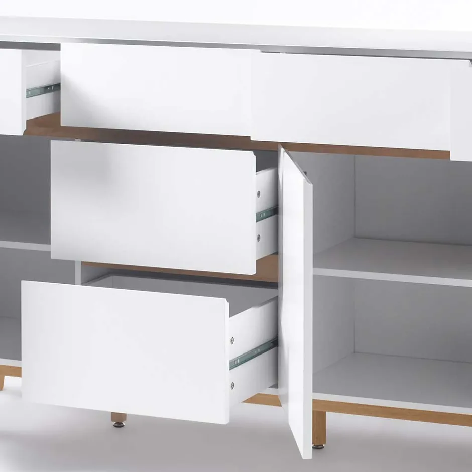 Weißes Sideboard Maiky mit Griffmulden^Wohnen Hot
