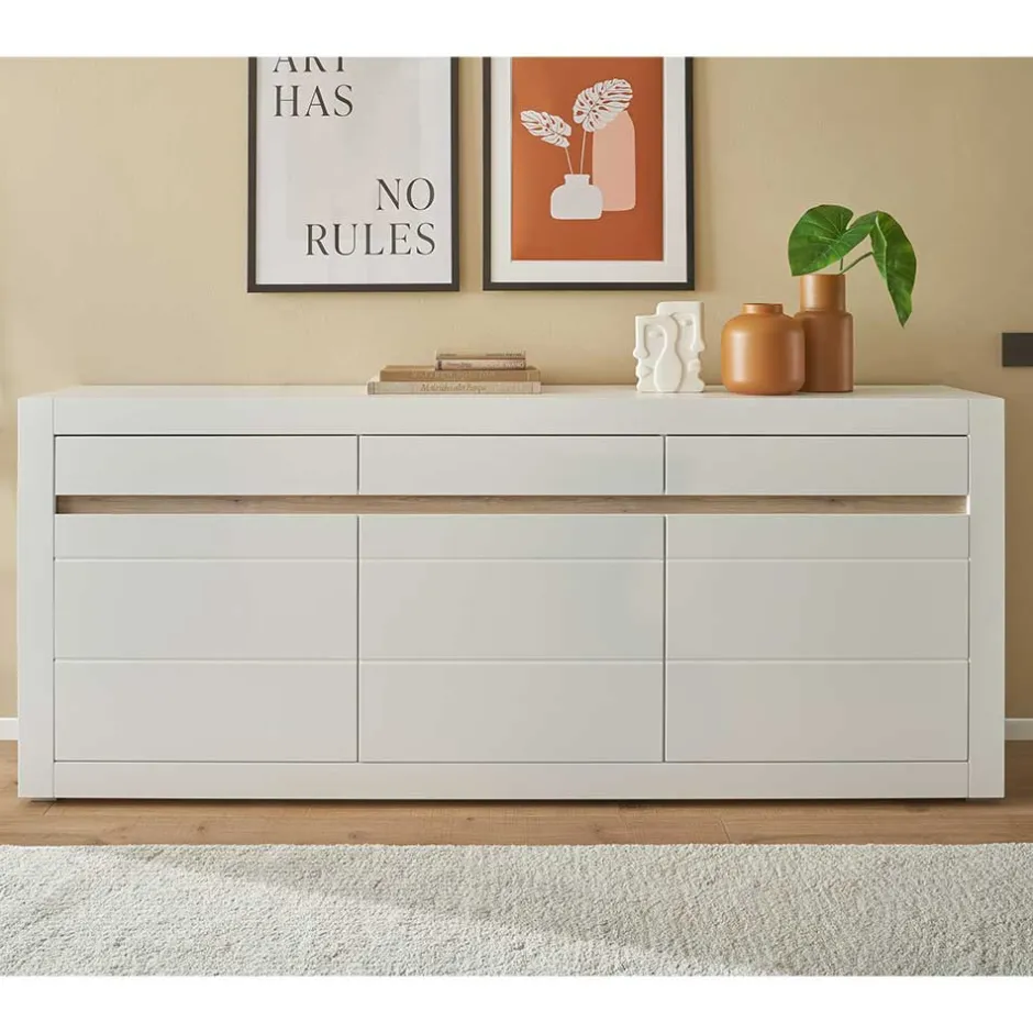 Weißes Sideboard mit 217 cm Breite - Ilana^Wohnen Hot