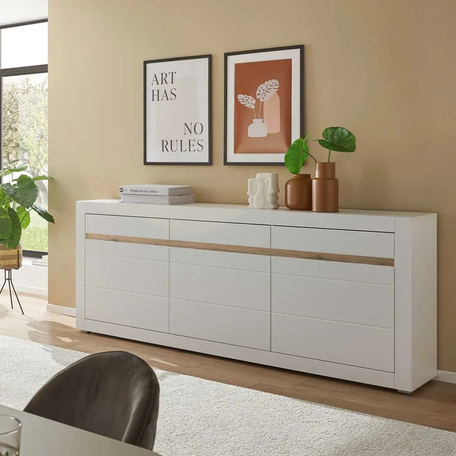 Weißes Sideboard mit 217 cm Breite - Ilana^Wohnen Hot