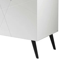 Wohnen Weißes Sideboard mit Marmor Einsätzen Grau - Eleonora