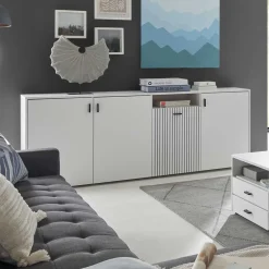 Wohnen Weißes Sideboard mit zwei Metern Breite - Dualkos