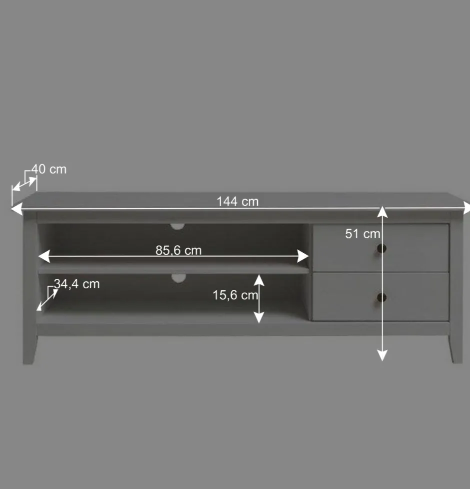 Wohnen Weißes TV Board im Landhausstil - Astinion