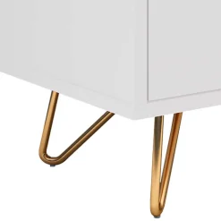 Weißes TV Lowboard mit Klappe & Schublade - Marmore^Wohnen Discount