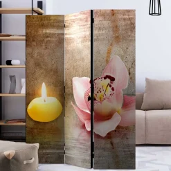 Wellness Motiv Paravent Orchidee & Kerze - London^Wohnen Sale