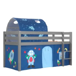 Kinder Wohnen Weltall Kinder-Hochbett mit Tunnel & Vorhang - Conopca