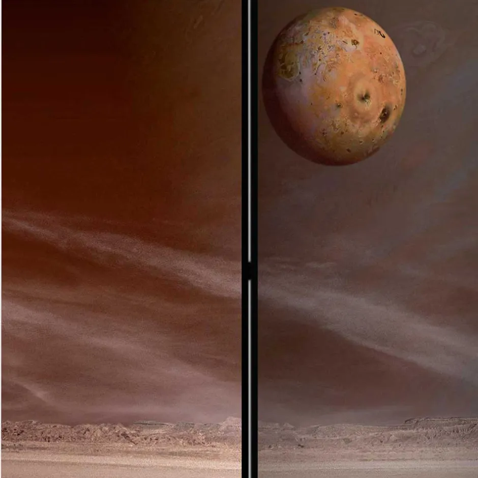 Wohnen Weltall Paravent mit farbigem Motivdruck - Tiara