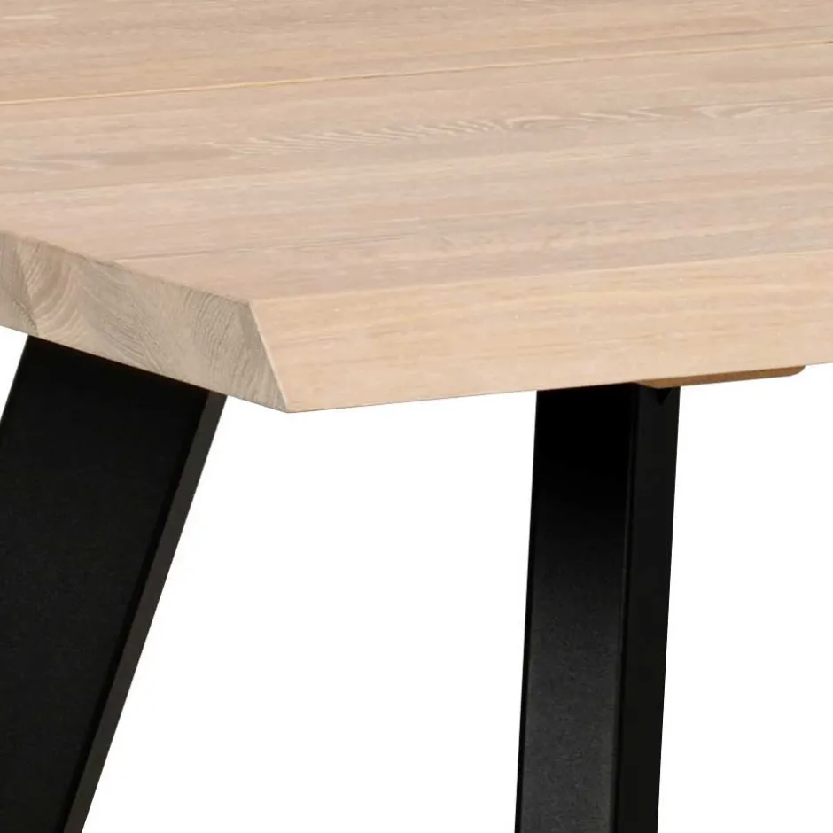 Wohnen White Wash Eiche Tisch mit 4 Stühlen - Pulva (fünfteilig)