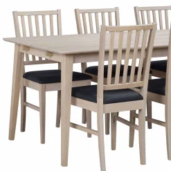 Wohnen White Wash Essgruppe aus Eiche - Pessoa (siebenteilig)