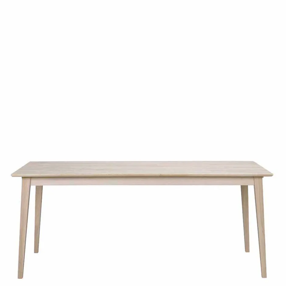 Wohnen White Wash Essgruppe aus Eiche - Pessoa (siebenteilig)