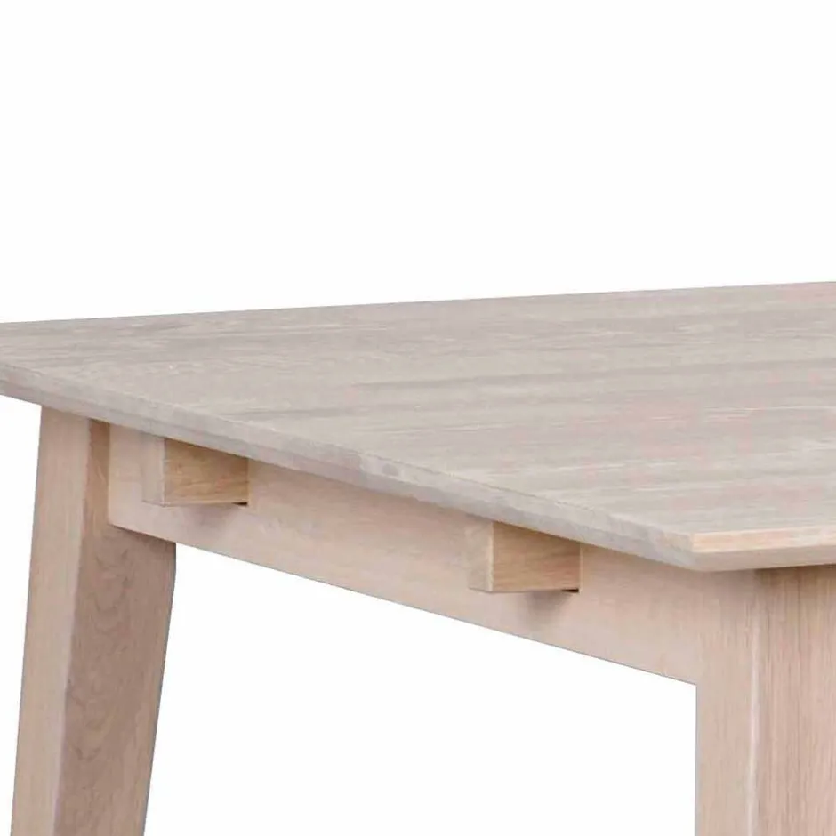 Wohnen White Wash Essgruppe aus Eiche - Pessoa (siebenteilig)