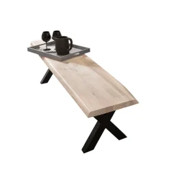 Wohnen White Wash Esstisch Bank mit Baumkante - Tilveta