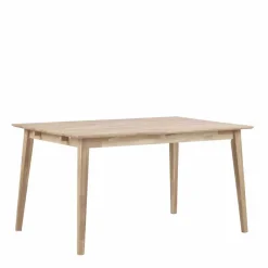 Wohnen White Wash Holztisch & schwarze Stühle - Pessoa (fünfteilig)