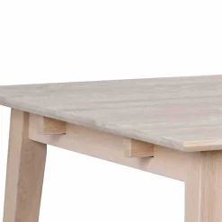 Wohnen White Wash Holztisch & schwarze Stühle - Pessoa (fünfteilig)