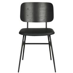 Wohnen White Wash Holztisch & schwarze Stühle - Pessoa (fünfteilig)