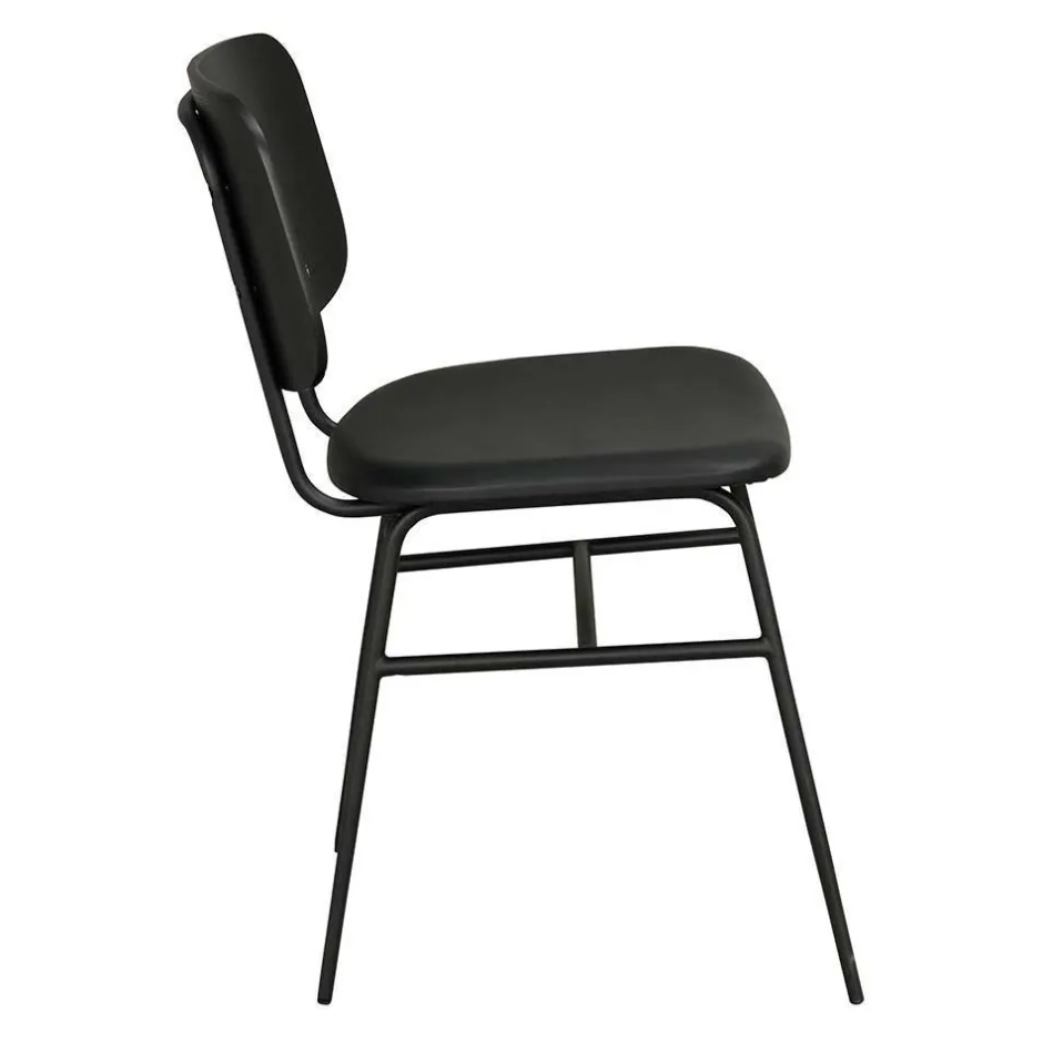 Wohnen White Wash Holztisch & schwarze Stühle - Pessoa (fünfteilig)