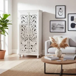 Wohnen White Wash Schrank - dekoratives Design - Snake