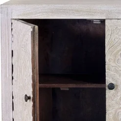 White Wash Sideboard mit Mandala Schnitzerei - Bonany^Wohnen Sale