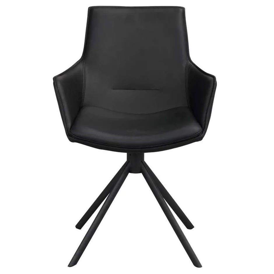 Wohnen White Wash Tisch & Lederstühle - Senatau (siebenteilig)