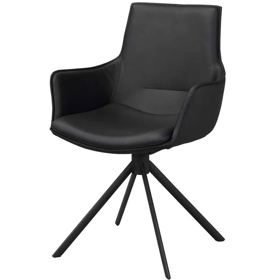 Wohnen White Wash Tisch & Lederstühle - Senatau (siebenteilig)