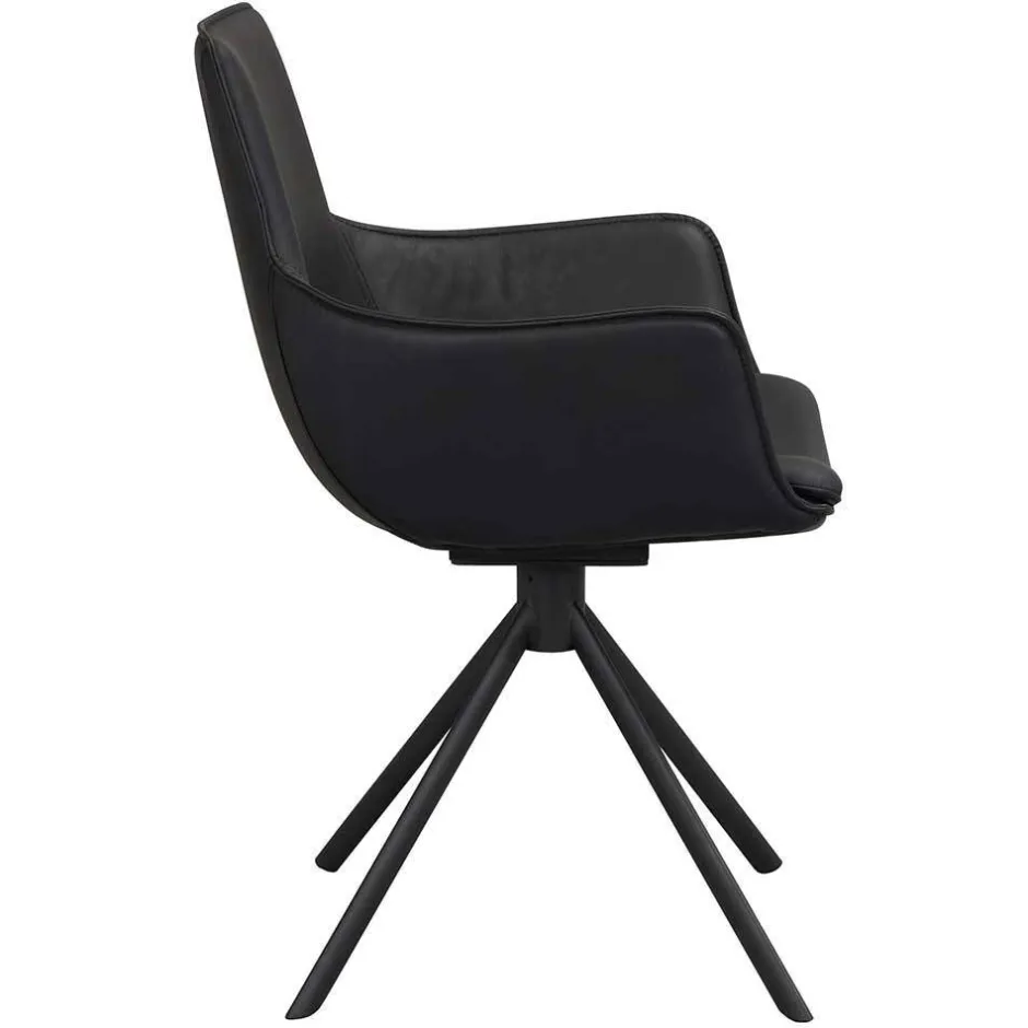 Wohnen White Wash Tisch & Lederstühle - Senatau (siebenteilig)