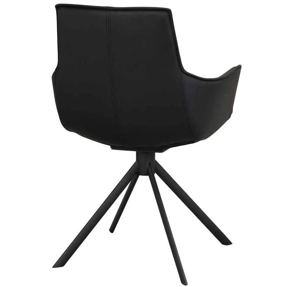 Wohnen White Wash Tisch & Lederstühle - Senatau (siebenteilig)