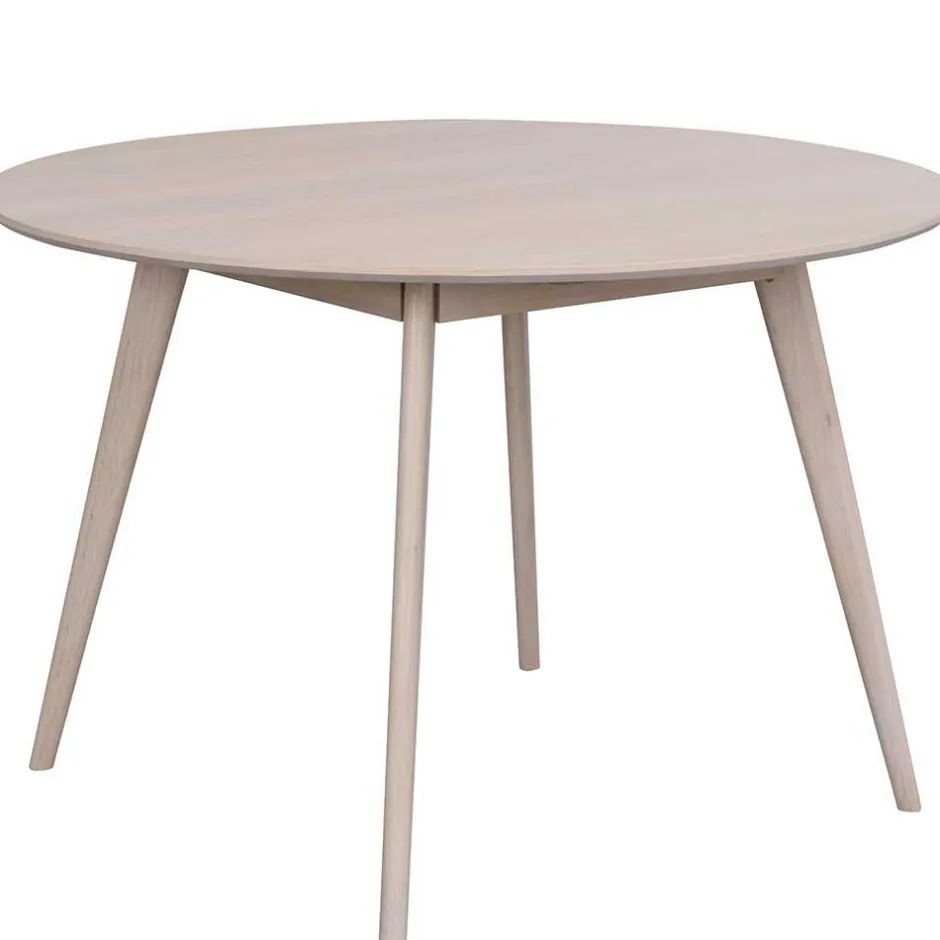 Wohnen White Wash Tischgruppe in Rund - Navassa III (fünfteilig)