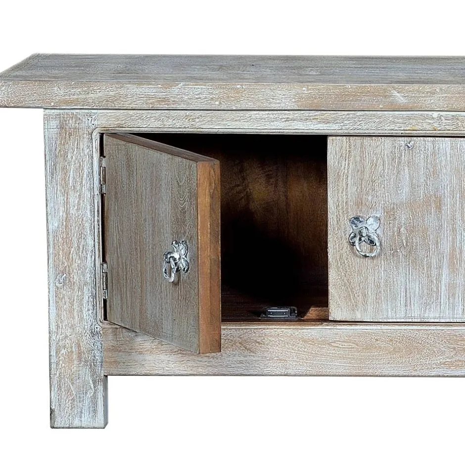 White Wash TV Lowboard - Shabby Chic - Catlony^Wohnen