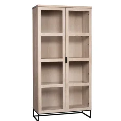 Wohnen White Wash Vitrinenschrank modern - Myras