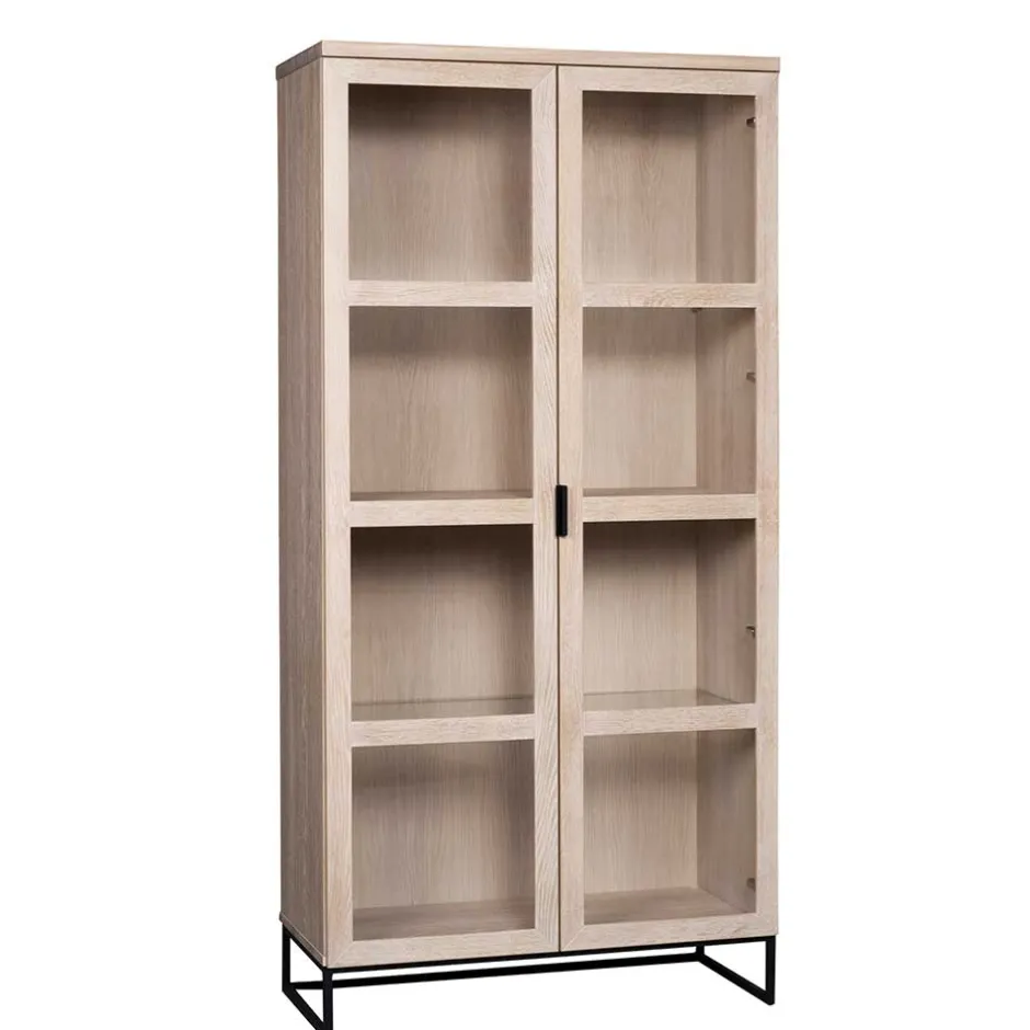 Wohnen White Wash Vitrinenschrank modern - Myras