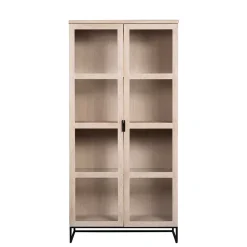 Wohnen White Wash Vitrinenschrank modern - Myras