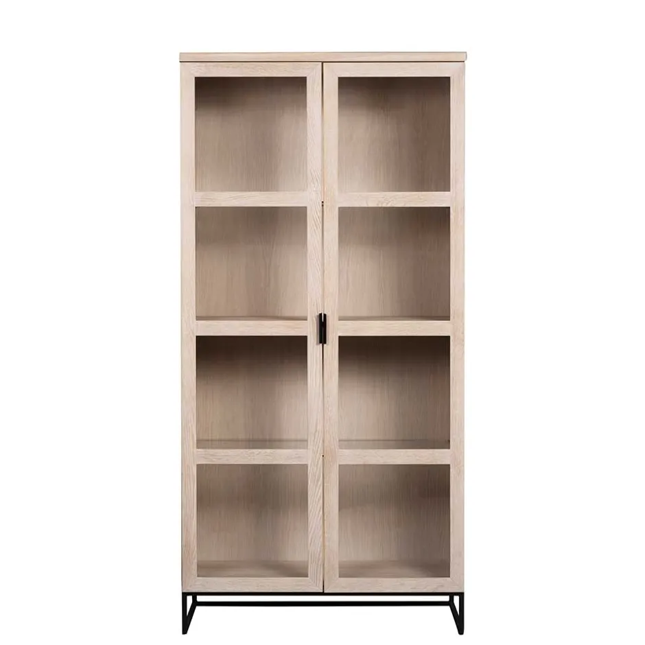 Wohnen White Wash Vitrinenschrank modern - Myras