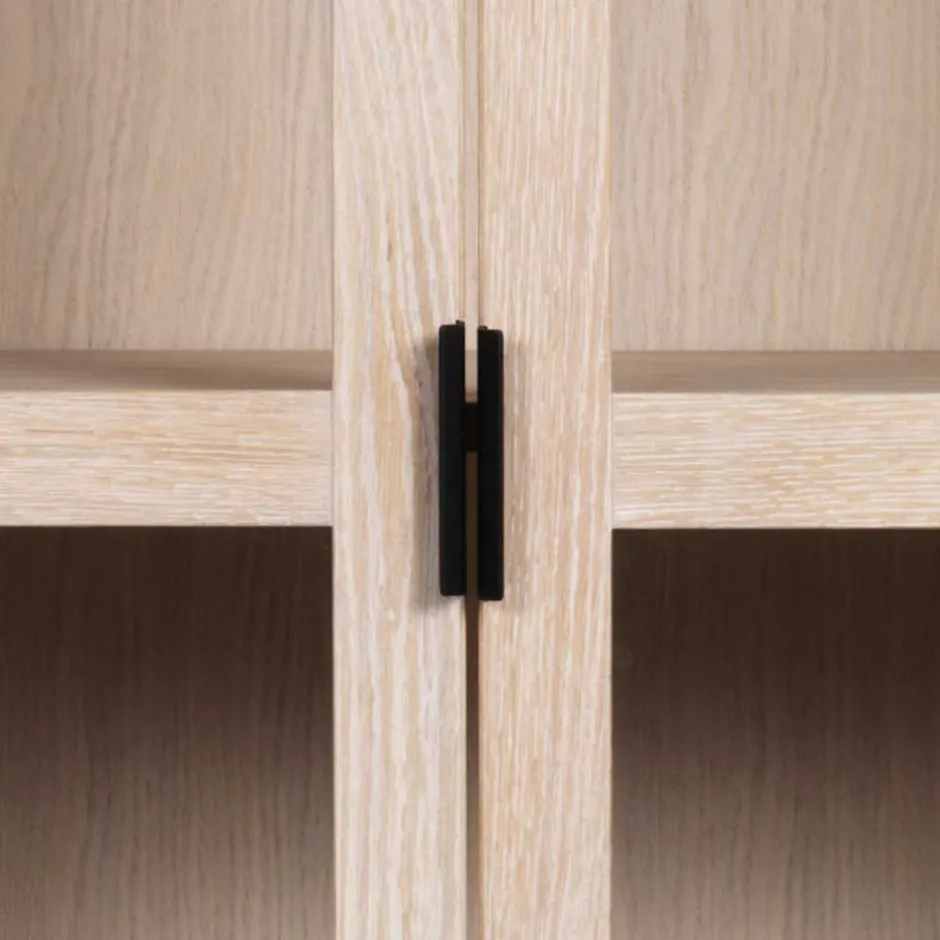 Wohnen White Wash Vitrinenschrank modern - Myras