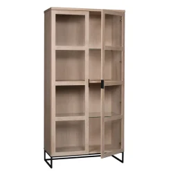 Wohnen White Wash Vitrinenschrank modern - Myras