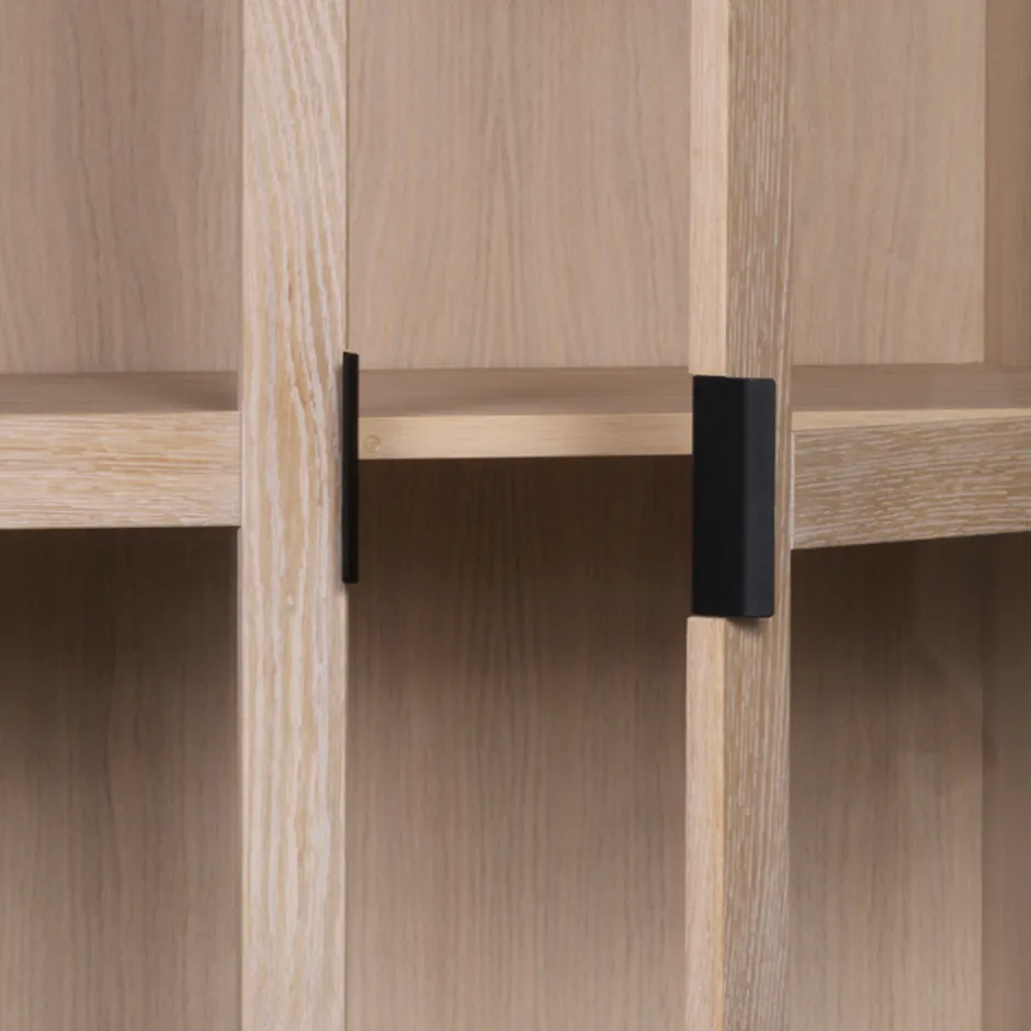 Wohnen White Wash Vitrinenschrank modern - Myras