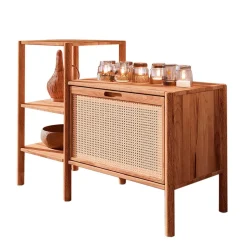 Wildbuche Regal mit Klappfach Wiener Geflecht - Indrya^Wohnen